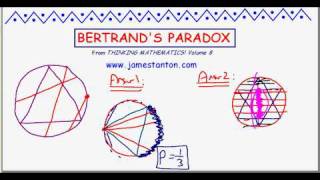 Bertrands Paradox TANTON Mathematics [upl. by Dnomder]