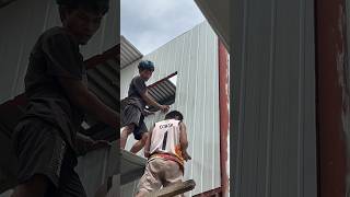 Metal Wall Cladding Installation part 3 j4vlogs shortvideo [upl. by Ellenahs]