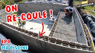 JE CONSTRUIS MA PISCINE MOI MEME EP4 Plage immergée et Remplissage des blocs [upl. by Aneek]