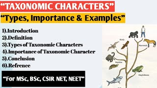 Taxonomic characters  Types and Importance of taxonomic characters  Taxonomy  noteswire [upl. by Aryam915]