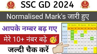 SSC GD 2024 Normalization Marks जारी हुआ  कम नंबर वाले जल्दी देखें🥳 [upl. by Eniamraj]