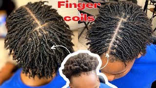 Tutorial on How to do finger coils on short natural 4c men hair🔥💦🔥 [upl. by Anegroeg]