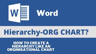 Microsoft Word Tutorial for Beginners  HierarchyOrganizational chart [upl. by Rihaz59]