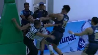 Marwin Dionisio and Clark Derige went on a Late Game Scuffle  Vanguards vs Warriors MPBL 2024 [upl. by Elconin]