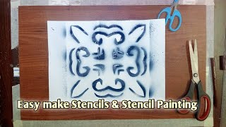 💐💞 Design182 How to make stencils at home stencils diy silentcreative Easymaking creativeart 💐💞 [upl. by Bennet762]