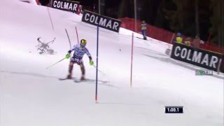 Falling drone nearly hits professional skier during race event [upl. by Yeroc140]