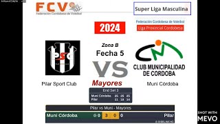 Vóley FCV 2024 LPC Masc Mayores  Pilar Sport Club vs Muni de Cordoba HD [upl. by Aggri]