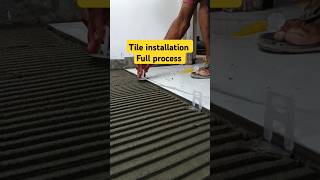 Tile installation full process 💯  shorts tiles [upl. by Latsyrhc260]