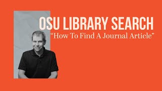 OSU Library Search How To Find A Journal Article [upl. by Hallee]