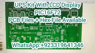 UPS Kit with LCD Display PIC16F72 PCB File  Hex File Available [upl. by Col]