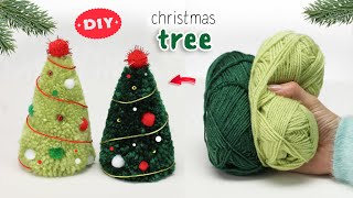 🎄 Diy Pom Pom Christmas Tree made of Yarn [upl. by Coletta379]