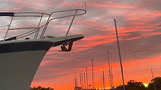 Our Hatteras 42 LRC stopping at the Indiantown Marina WorkYard for a little routine maintenance [upl. by Elahcar522]