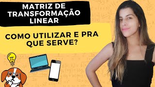 MATRIZ DE TRANSFORMAÇÃO LINEAR Onde aplicar  Exercícios Resolvidos  Álgebra Linear [upl. by Pascia]