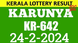 kerala lottery result todaykarunya lottery result kr642 today [upl. by Bartolome]