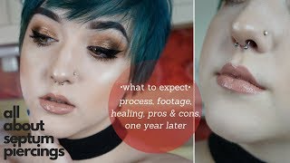 Septum Piercing 101 Process Footage AftercareHealing Pros and Cons What to Expect [upl. by Johnson575]