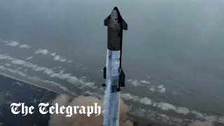 In Full SpaceXs Starship rocket successfully returns to Earth for first time [upl. by Tterb]