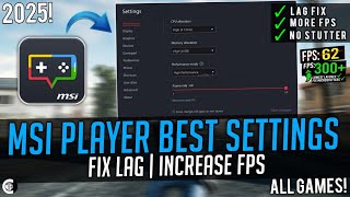 MSI App Player Best Settings For Low End PC  MSI Player Speedup amp Lag Fix [upl. by Aligna]