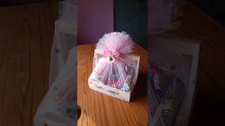 Net wrapping in gift hamperpacking youtubeshorts tutorial [upl. by Ernestine924]