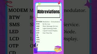 Abbreviations  10 more abbreviations list  The Study Corner  abbreviation shorts [upl. by Bayard]