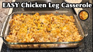 EASY One Pan Chicken Leg Casserole Recipe  Comfort Meals 101 [upl. by Cowen365]