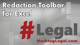 Excel Redaction Toolbar New Project [upl. by Ssegrub572]