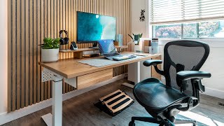 The Modern DREAM Home Office amp Desk Setup Makeover 2024 [upl. by Uhn]