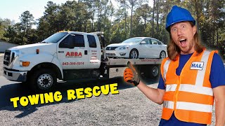 Tow Truck with Handyman Hal  Towing for kids  Tow Truck Rescue [upl. by Nnov]