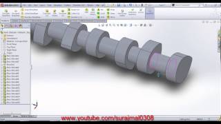 SolidWorks tutorial of creating Cam Shaft [upl. by Einnhoj]