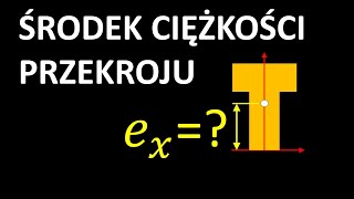 Środek ciężkości przekroju Przykład teownika Moment statyczny [upl. by Nerw]