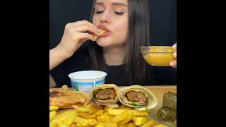 ASMR CHICKEN SHAWARMA TURKISH DONER KEBAB DOLMA  SARMA MUKBANG shawarma turkishfood mukbang [upl. by Ttenneb949]