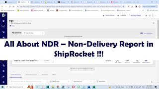 All About NDR – Non Delivery Report in ShipRocket [upl. by Ennair436]