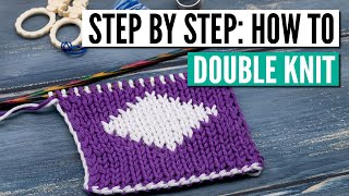 How to do double knitting  Getting started changing colors the best selvage etc [upl. by Coulombe926]