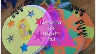 Libretitas de Notas con CDS RecicladosDIYFácil [upl. by Aehtla]