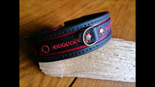 Making a fine leather dog collar with engraved name [upl. by Ynettirb]