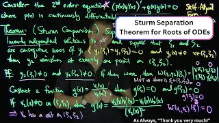 The Sturm Separation Theorem for Second Order Differential Equations [upl. by Melisse394]