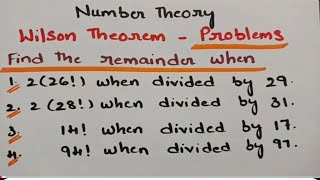 btechmathshub7050 WILSONS Theorem Related Problems  Number Theory  Discrete MathematicsMFCS [upl. by Nageet]