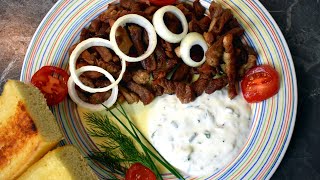 Schnelle Gyrospfanne mit Hausgemachtem Tzatziki [upl. by Bowler491]