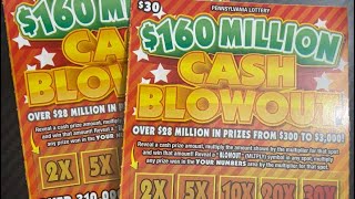 160 Million Cash Blowout 60 Session PA lottery Tickets [upl. by Anelis]