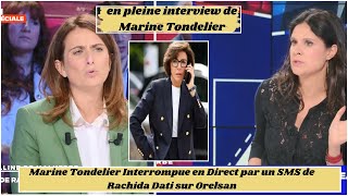 Marine Tondelier Interrompue en Direct par un SMS de Rachida Dati sur Orelsan  Une Séquence Lunaire [upl. by Ynnatirb]