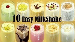 10 Easy Milkshake Recipe – How to Make Milkshake at Home [upl. by Netsryk]