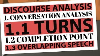 Conversation Analysis  Turn Taking in Speech  Completion Point  Overlapping Speech  Discourse [upl. by Elokkin]