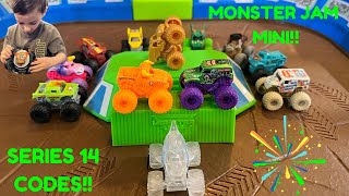 MONSTER JAM MINI SERIES 14 CHASE CODES REVEALED SPIN MASTER [upl. by Eudoxia957]