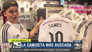 la de James Rodríguez la camiseta del Real Madrid más vendida del mundo [upl. by Nilhtac]