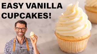 EASY Vanilla Cupcakes Recipe [upl. by Assyram955]