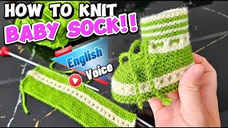 How to knit a baby booties socks for beginners [upl. by Dielu996]