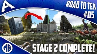 STAGE 2 BASE COMPLETE Road to Tek Official PvP Ep 5  Ark Survival Evolved [upl. by Calondra]