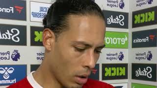 Virgil Van Dijk postmatch interview amp reactionEverton 20 Liverpool [upl. by Ailbert57]