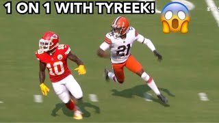 Tyreek Hill vs Denzel Ward 2021 WR vs CB [upl. by Sivrahc]