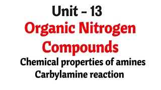 Carbylamine reaction  Chemical properties of amines  Organic nitrogen compounds  TN 12 chemistry [upl. by Nigel]