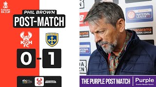 🟪 12 Oct PURPLE POST MATCH  Phil Brown on Cup exit [upl. by Notsud156]